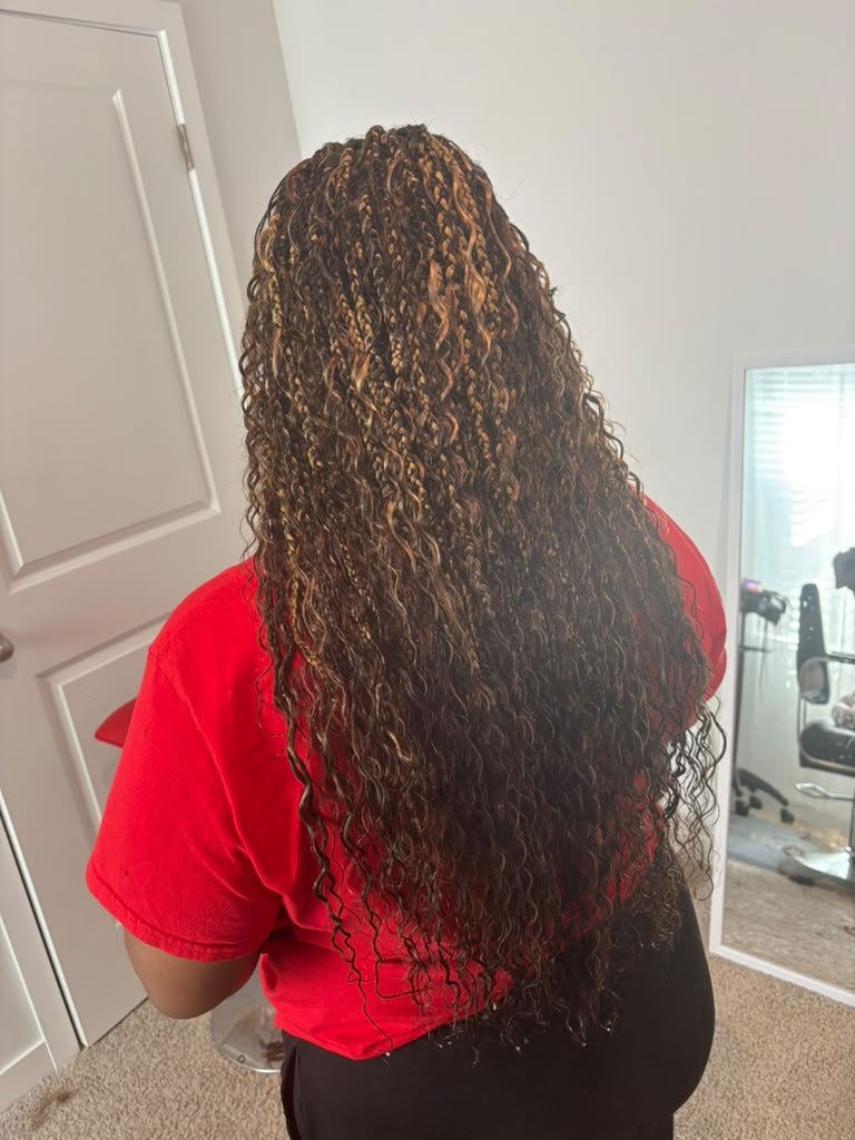 Boho waist-length braids