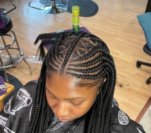 Half Feed-In Cornrows